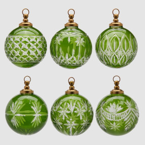 Bola Natal Vidro Verde 10cm - 1unid.